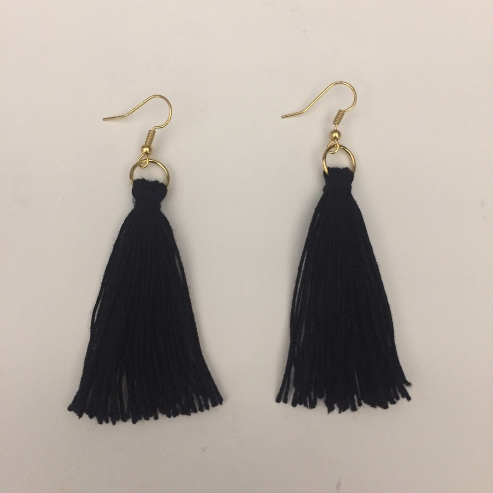 Black Tassel Earrings